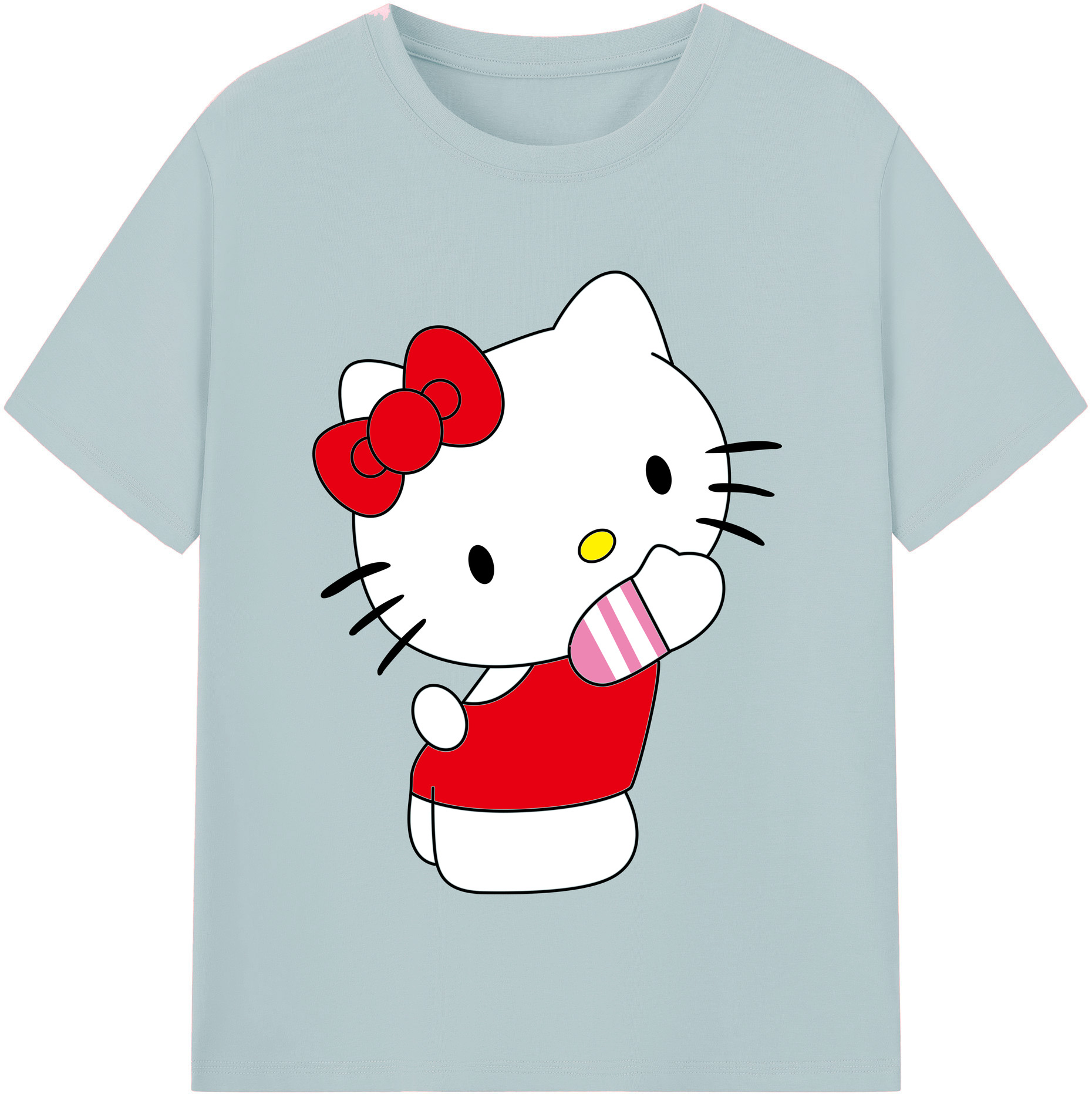 （画像用） Hello Kitty ハローキティ 綿100％半袖Tシャツ（フロントプリント）